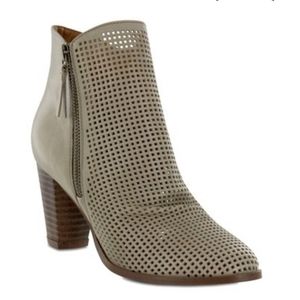 Mia Riya Tan Perforated Ankle Booties